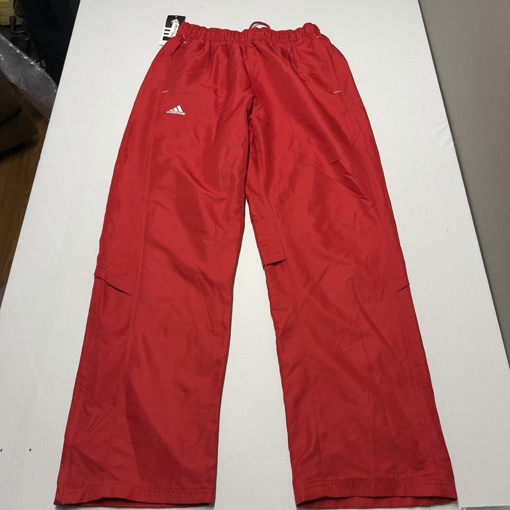 Adidas Red Men's L Large Lined Track Pants 9623A New NWT Active NCAA Team 2012